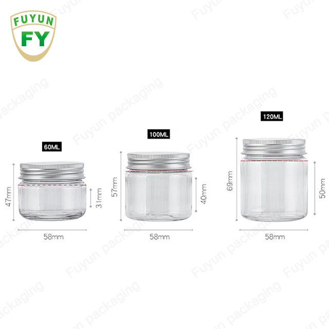 Candy PackagingのためのLidのBPA-Free Containers PET Plastic Food Storage Clear Cookie Round Jar