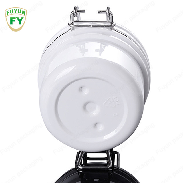 120ml White Candy Snack Plastic Packaging Jars With Flip Top Stainless Metal Lock