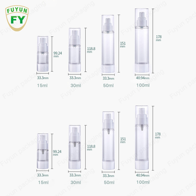 1oz 60ml 80ml 100ml PPの小型空気のない化粧品のびんのプラスチック ローションの容器