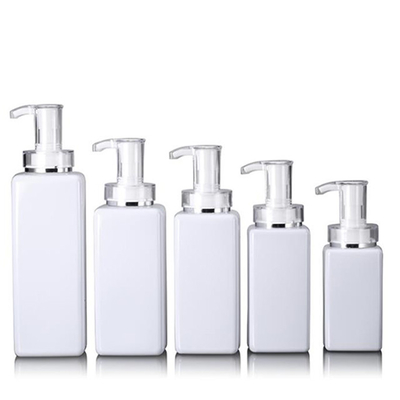 明確な白い四角のシャンプー ポンプ ディスペンサーのびん300ml 400ml 600ml 800ml